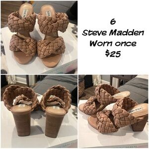 Steve Madden braided slip in heels, size 6